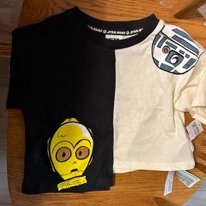 Disney Star Wars, C-3PO, and R2-D2 crop t-shirt toddler 4 NWT